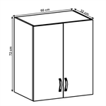 Casa si Gradina - Mobilier - Comode si corpuri - Corpuri bucatarie - Cabinet superior, alb/gri mat, LAYLA G60 - Infinity.ro