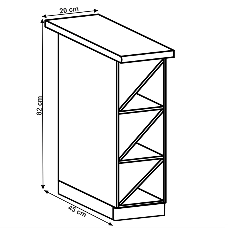 Casa si Gradina - Mobilier - Comode si corpuri - Corpuri bucatarie - Cabinet inferior deschis, alb, LAYLA D20W - Infinity.ro
