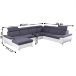 Casa si Gradina - Mobilier - Canapele si coltare - Canapele - Canapea, gri/alb, model stanga, MARELIA - Infinity.ro