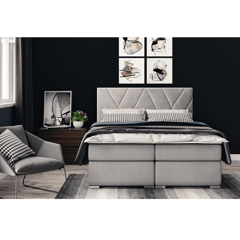 Casa si Gradina - Mobilier - Paturi si accesorii - Paturi - Pat boxspring, gri, 160x200, ORA - Infinity.ro