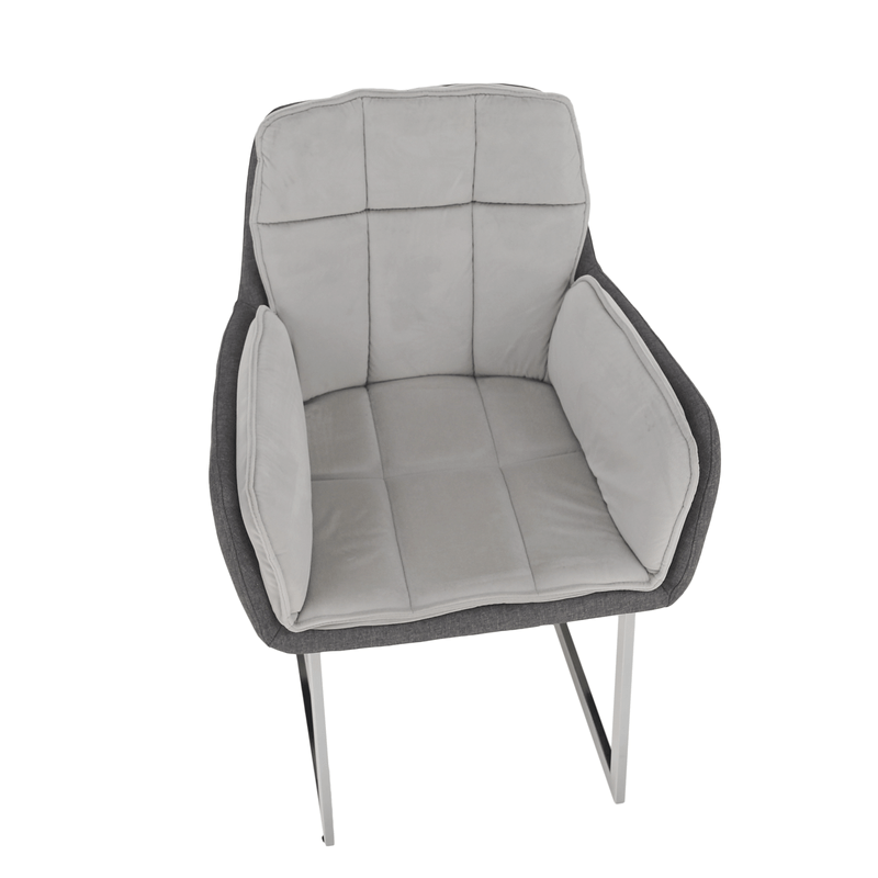 Casa si Gradina - Mobilier - Scaune si fotolii - Scaune - Scaun bucatarie, catifea Velvet gri/material textil, CHIMENA - Infinity.ro