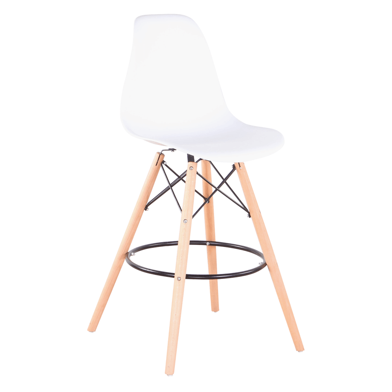 Casa si Gradina - Mobilier - Scaune si fotolii - Scaune - 6 buc scaun de bar, alb/fag, CARBRY 2 NEW - Infinity.ro