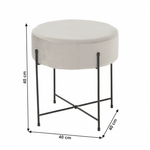 Casa si Gradina - Mobilier - Scaune si fotolii - Tabureti - Taburet, catifea Velvet gri/negru, MARIME - Infinity.ro