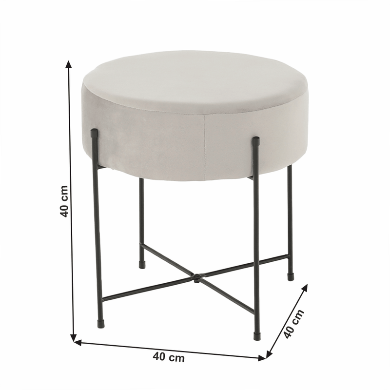 Casa si Gradina - Mobilier - Scaune si fotolii - Tabureti - Taburet, catifea Velvet gri/negru, MARIME - Infinity.ro