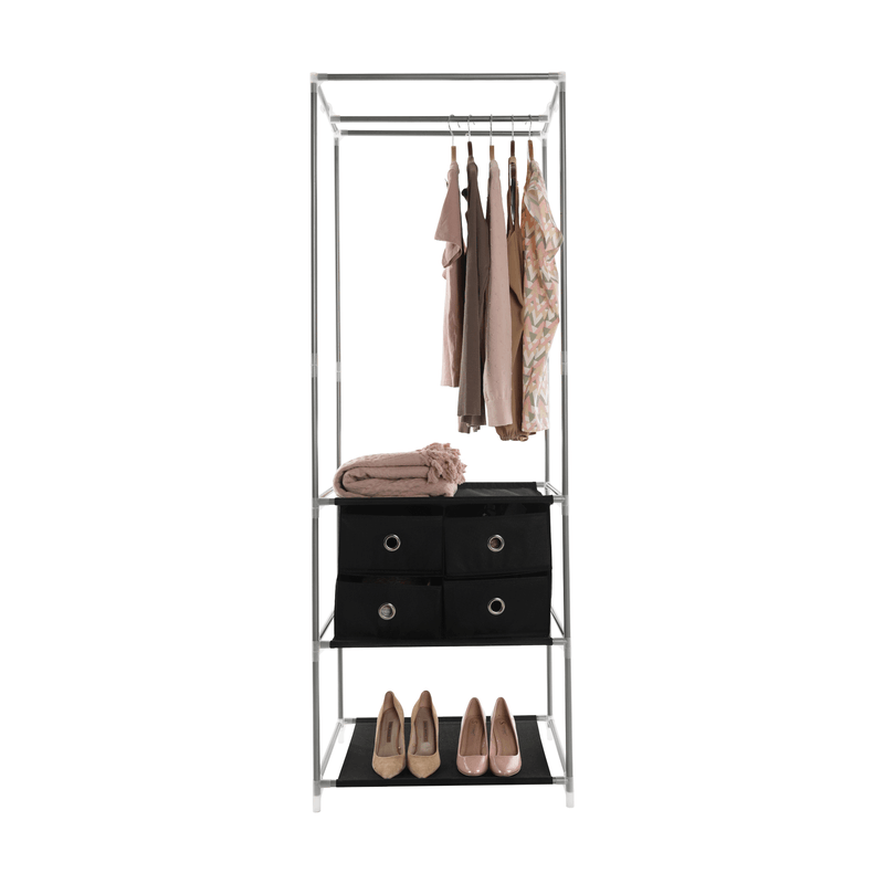 Casa si Gradina - Mobilier - Biblioteci si rafturi - Rafturi - Raft multifunctional pentru dulap, argintiu / negru, CODY - Infinity.ro