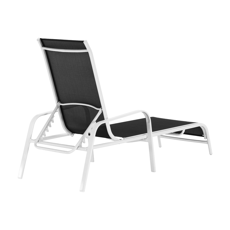Casa si Gradina - Gradina si terasa - Mobilier exterior - Scaune si sezlonguri gradina - Sezlong de gradina reglabil, gri/alb, ATREO - Infinity.ro