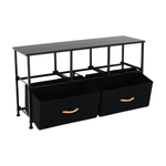 Casa si Gradina - Mobilier - Comode si corpuri - Comode - Comoda cu sertare din material textil, negru/artar rosu, KESIDY TYP 3 - Infinity.ro