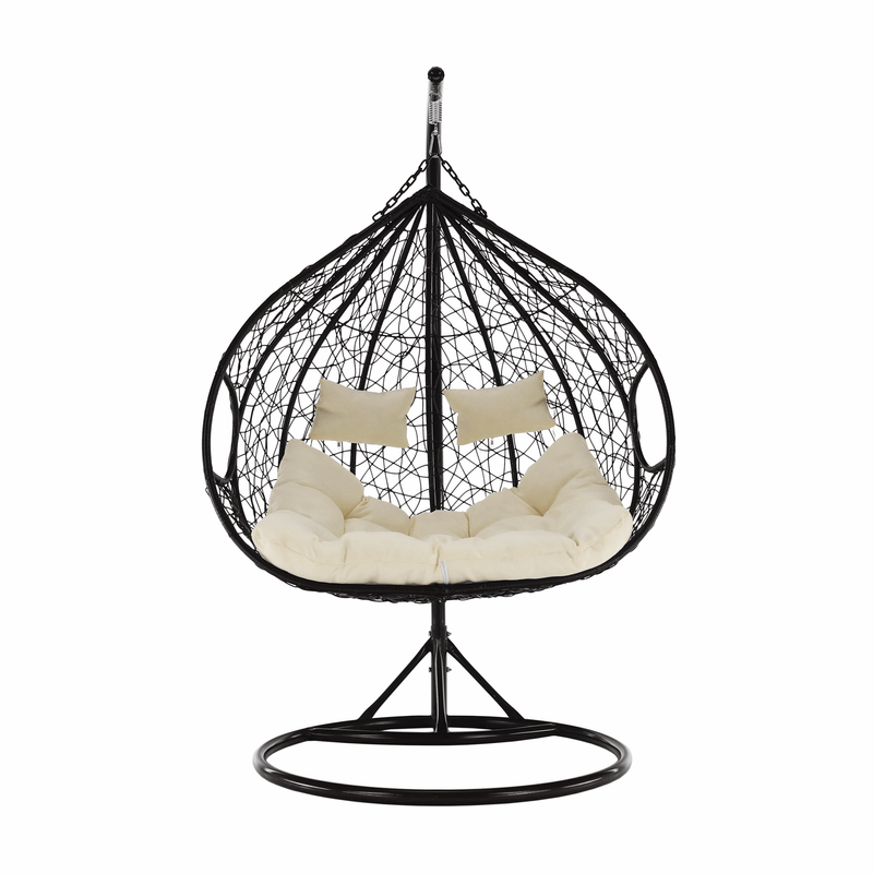 Casa si Gradina - Gradina si terasa - Mobilier exterior - Scaune si sezlonguri gradina - Scaun agatat dublu, maro/crem, DALVEA NEW - Infinity.ro