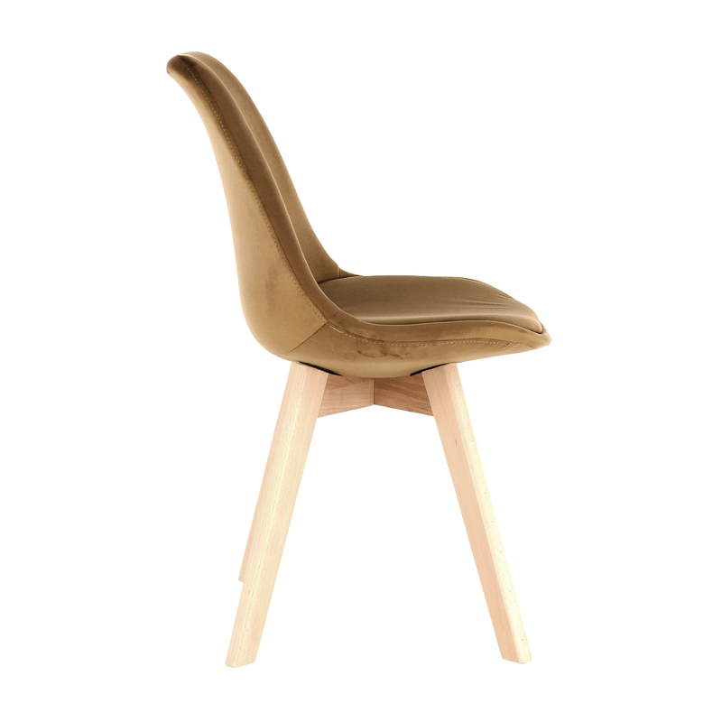 Casa si Gradina - Mobilier - Scaune si fotolii - Scaune - Scaun, catifea Velvet maro/lemn fag, LORITA - Infinity.ro
