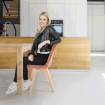 Casa si Gradina - Mobilier - Scaune si fotolii - Scaune - Scaun, catifea Velvet roz/lemn fag, LORITA - Infinity.ro