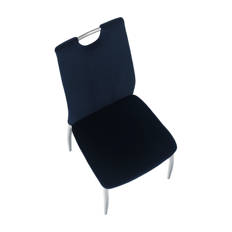 Casa si Gradina - Mobilier - Scaune si fotolii - Scaune - Scaun de masa, tesatura albastra din catifea / crom, OLIVA NEW - Infinity.ro