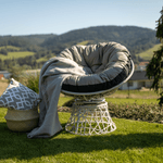 Casa si Gradina - Gradina si terasa - Mobilier exterior - Scaune si sezlonguri gradina - Scaun pivotant cu perna, alb / gri-maro / negru, TRISS BIG - Infinity.ro