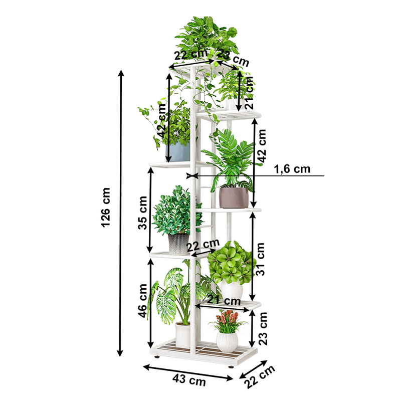 Casa si Gradina - Exterior - Plante si Ghivece - Suport pentru flori din metal, alb, BAMIR TIP 2 - Infinity.ro
