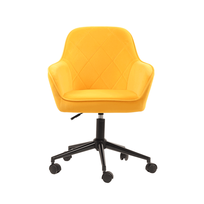 Casa si Gradina - Mobilier - Scaune si fotolii - Scaune - Scaun de birou, tesatura de catifea galben / negru, SORILA - Infinity.ro