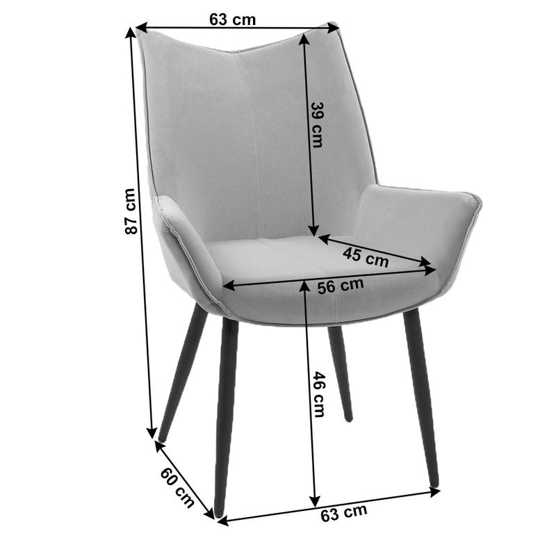 Casa si Gradina - Mobilier - Scaune si fotolii - Scaune - Scaun de masa, tesatura de catifea gri / negru, MAIRIN TIP 1 - Infinity.ro