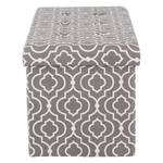 Casa si Gradina - Mobilier - Scaune si fotolii - Tabureti - Taburet pliabil, material gri/alb cu model, FARGO - Infinity.ro