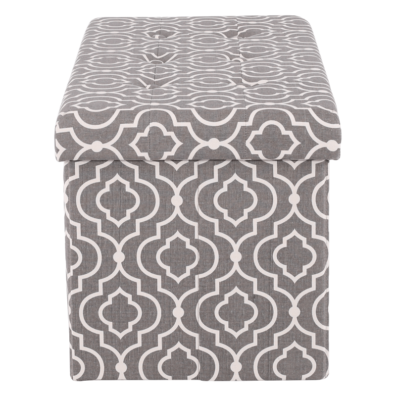 Casa si Gradina - Mobilier - Scaune si fotolii - Tabureti - Taburet pliabil, material gri/alb cu model, FARGO - Infinity.ro