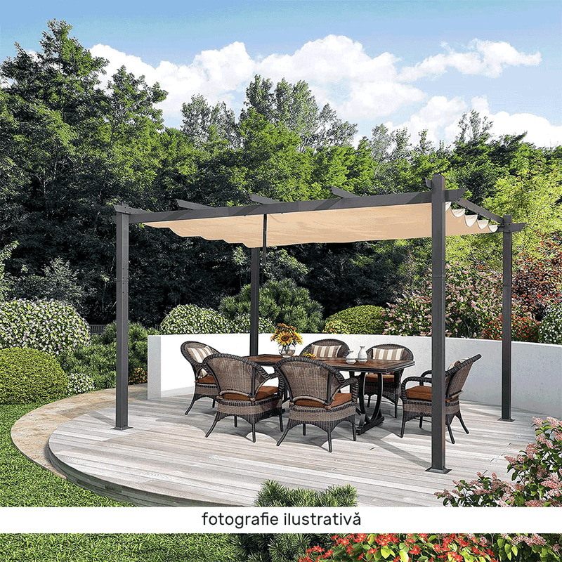 Casa si Gradina - Gradina si terasa - Umbrele si pavilioane - Pavilioane - Pergola cu acoperis glisant, aluminiu, PEPY BASIC - Infinity.ro