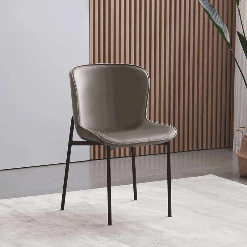 Casa si Gradina - Mobilier - Scaune si fotolii - Scaune - Scaun de masa, tesatura de catifea gri-maro, ADENA - Infinity.ro