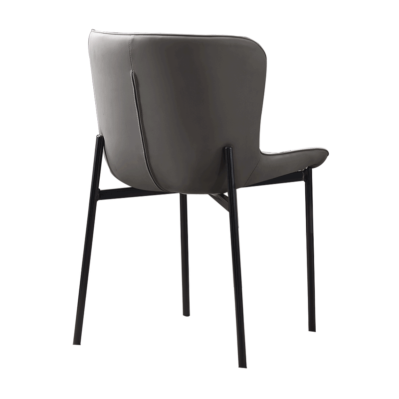 Casa si Gradina - Mobilier - Scaune si fotolii - Scaune - Scaun de luat masa, carouri alb-gri / tesatura gri inchis / piele ecologica, ADIANA - Infinity.ro