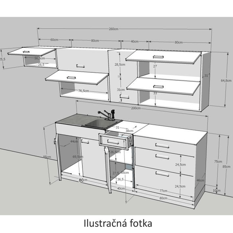 Casa si Gradina - Mobilier - Seturi de mobilier - Seturi bucatarie - Mobila bucatarie, rigolletto dark/light, wenge, JURA NEW I ZS - Infinity.ro