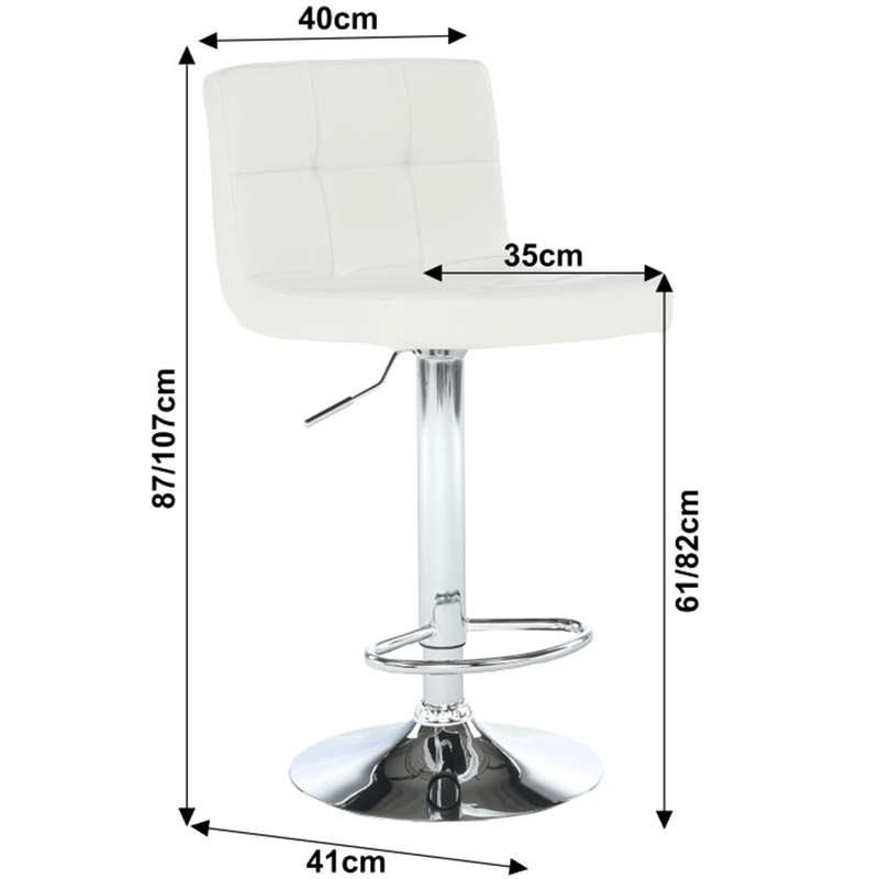 Casa si Gradina - Mobilier - Scaune si fotolii - Scaune - Scaun de bar, piele ecologica alba/crom, KANDY NEW - Infinity.ro