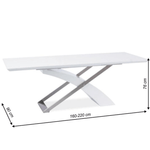 Casa si Gradina - Mobilier - Mese si birouri - Mese bucatarie si dining - Masa extensibila de bucatarie, alb extra stralucitor/metal, 160-220x90 cm, KROS - Infinity.ro