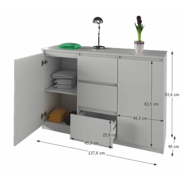 Casa si Gradina - Mobilier - Comode si corpuri - Comode - Scrin, alb, LOGAN NEW 04 - Infinity.ro