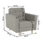 Casa si Gradina - Mobilier - Scaune si fotolii - Fotolii - Fotoliu complet tapitat, material textil gri, AMEDIA - Infinity.ro