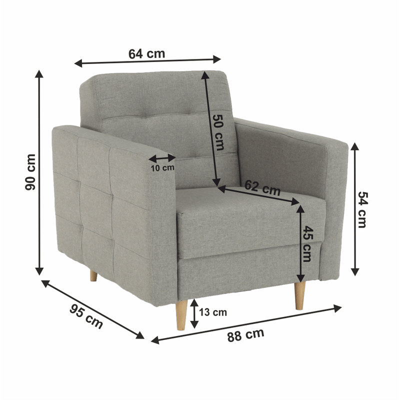 Casa si Gradina - Mobilier - Scaune si fotolii - Fotolii - Fotoliu complet tapitat, material textil gri, AMEDIA - Infinity.ro