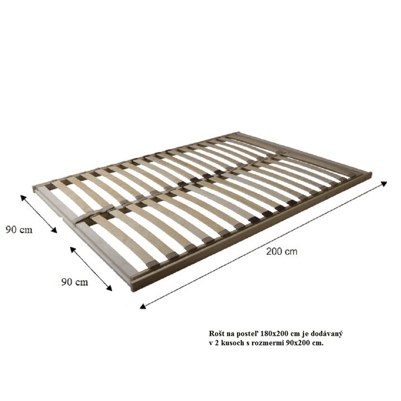 Casa si Gradina - Mobilier - Saltele si somiere - Somiere - Somiera rabatabila, 180x200 (2 buc. 90x200 cm), BASIC FLEX FRONT - Infinity.ro