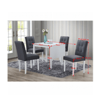 Casa si Gradina - Mobilier - Seturi de mobilier - Seturi bucatarie - Set dining cu masa pliabila, alb / gri, BJORK NEW 1+5 - Infinity.ro