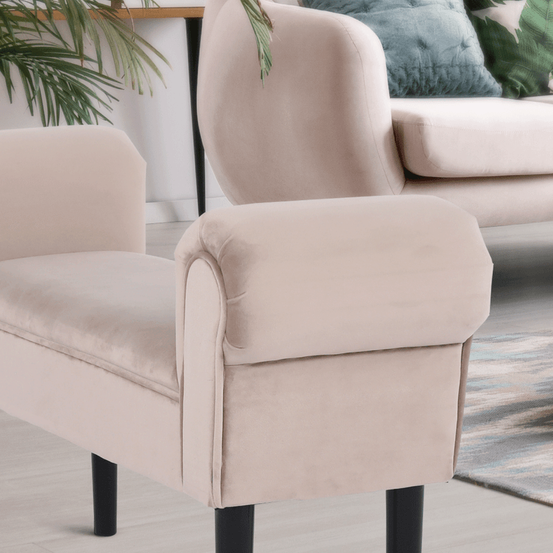 Casa si Gradina - Mobilier - Canapele si coltare - Banchete - Banca, catifea Velvet, grej/negru, BURDA - Infinity.ro