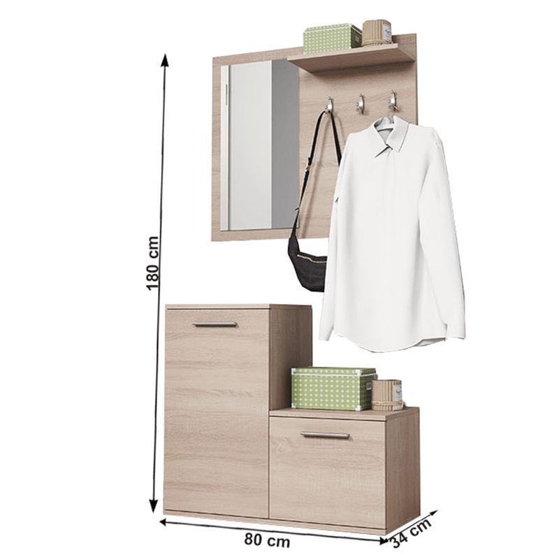 Casa si Gradina - Mobilier - Organizare si depozitare - Cuiere - Ansamblu pentru hol, stejar sonoma, MIDL - Infinity.ro