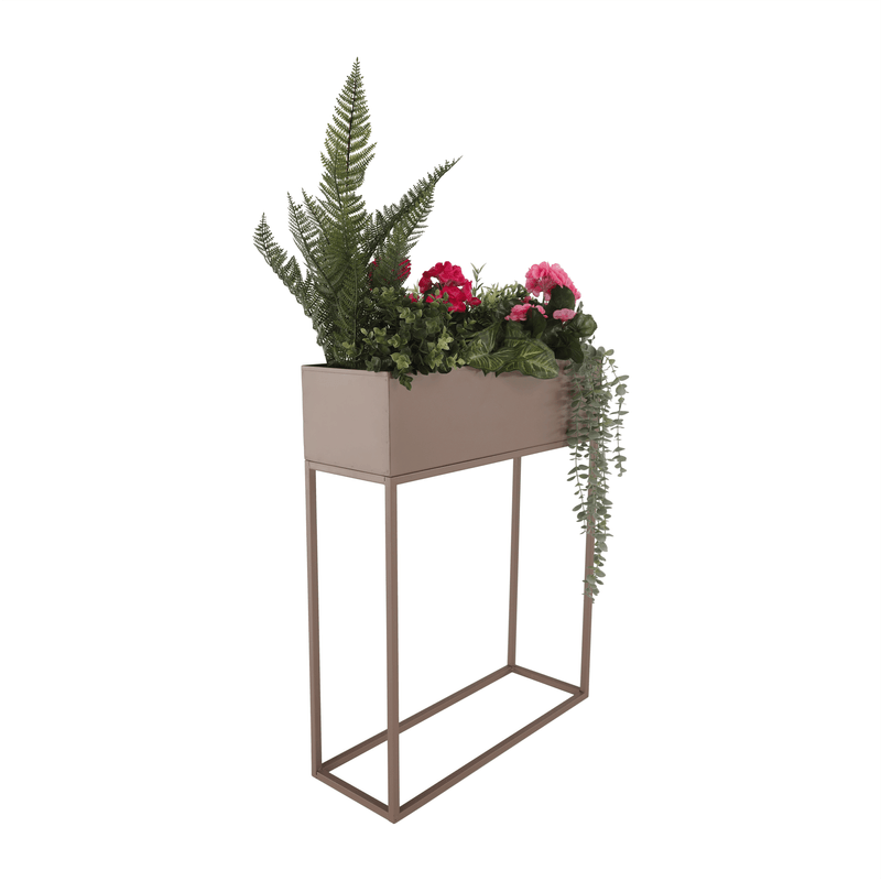 Casa si Gradina - Gradinarit si plante - Plante si ghivece - Ghivece si suporturi - Ghiveci de flori din metal multifunctional, gri deschis Taupe, INDIZE TYP 3 WL4214 - Infinity.ro