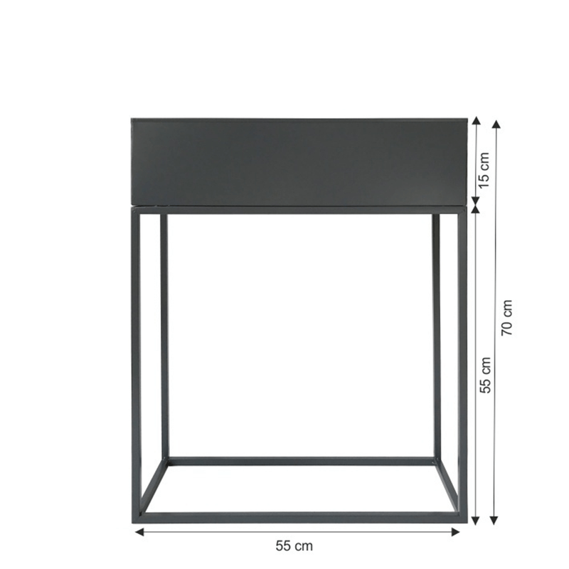 Casa si Gradina - Gradinarit si plante - Plante si ghivece - Ghivece si suporturi - Ghiveci de flori din metal multifunctional, gri inchis, INDIZE TYP 3 WL4214 - Infinity.ro