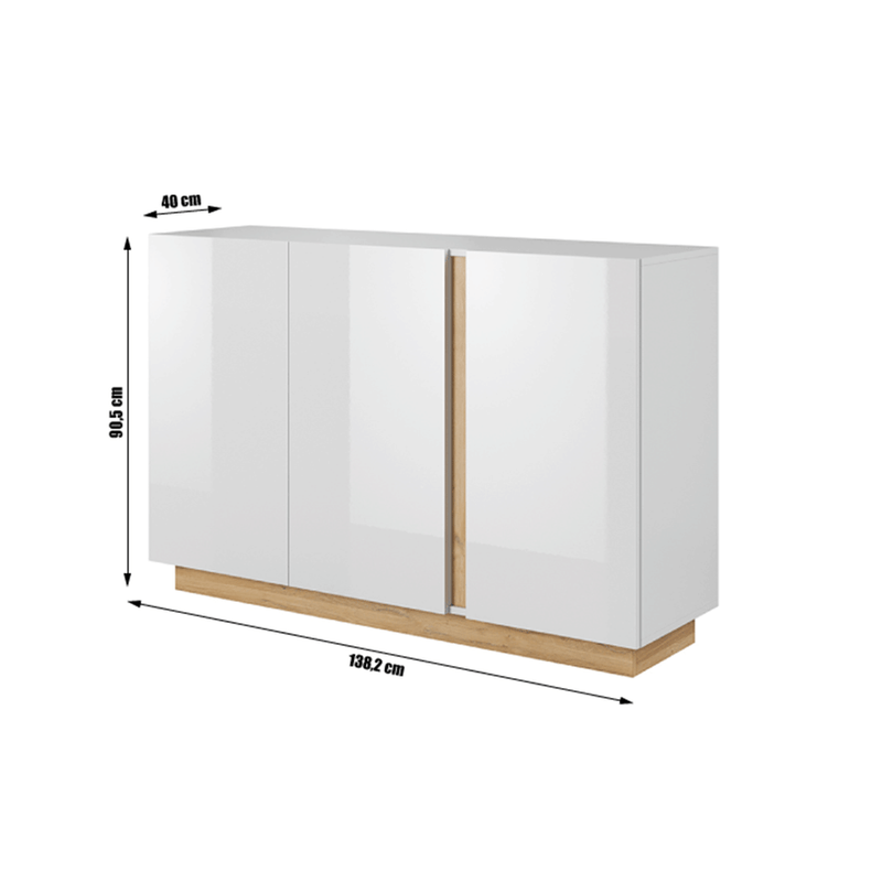 Casa si Gradina - Mobilier - Comode si corpuri - Comode - Comoda, alb/stejar grandson/alb lucios, CITY - Infinity.ro