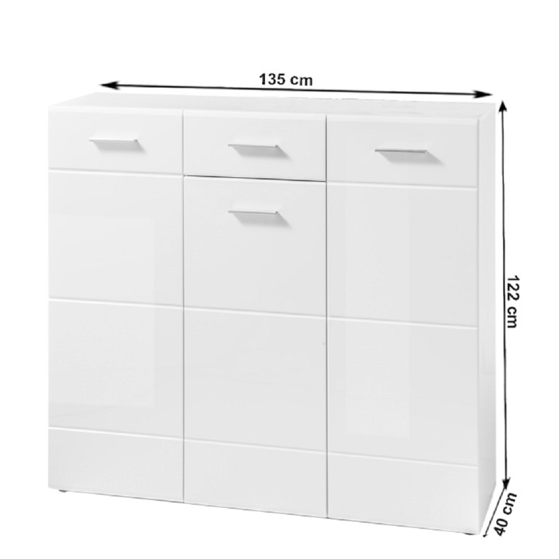 Casa si Gradina - Mobilier - Dulapuri si sifoniere - Dulapuri pantofi - Pantofar, alb/extra lucios, NORLAN 3 - Infinity.ro