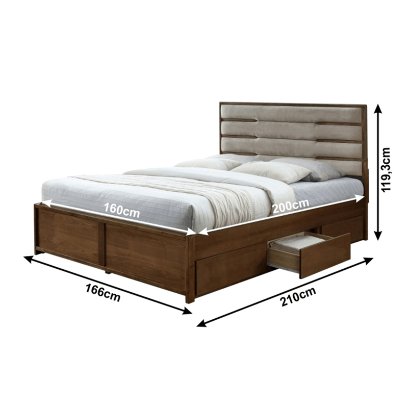 Casa si Gradina - Mobilier - Paturi si accesorii - Paturi - Pat, nuc/bej, BETRA, 160x200 - Infinity.ro