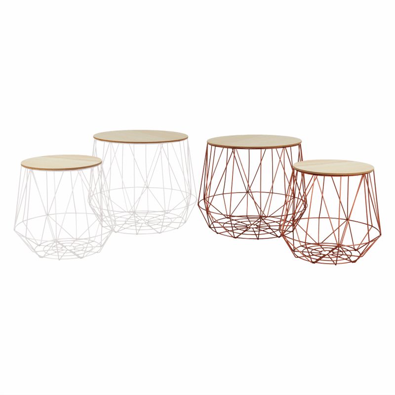 Casa si Gradina - Mobilier - Mese si birouri - Masute de cafea - Set masute auxiliare, natural/alb, DALUX - Infinity.ro