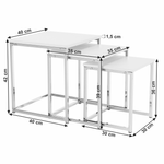 Casa si Gradina - Mobilier - Mese si birouri - Masute de cafea - Set 3 masute de cafea, alb mat/crom, MAGNO TYP 3 - Infinity.ro