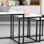 Casa si Gradina - Mobilier - Mese si birouri - Masute de cafea - Set 3 masute de cafea, alb mat/negru, KASTLER TYP 3 - Infinity.ro