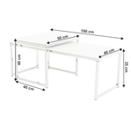 Casa si Gradina - Mobilier - Mese si birouri - Masute de cafea - Set 2 masute de cafea, alb mat/crom, MAGNO TYP 2 - Infinity.ro