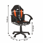 Casa si Gradina - Mobilier - Scaune si fotolii - Fotolii - Fotoliu de birou, piele ecologica neagra / portocalie, MADAN NEW - Infinity.ro
