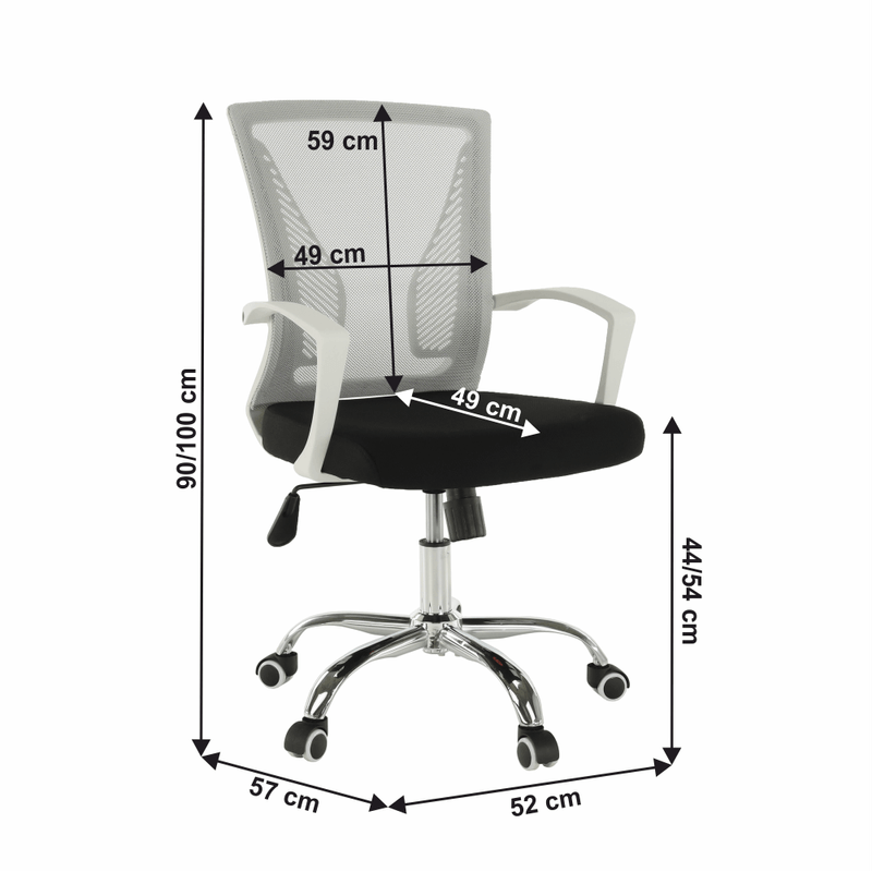 Casa si Gradina - Mobilier - Scaune si fotolii - Fotolii - Fotoliu de birou, gri/negru/alb/crom, IZOLDA - Infinity.ro