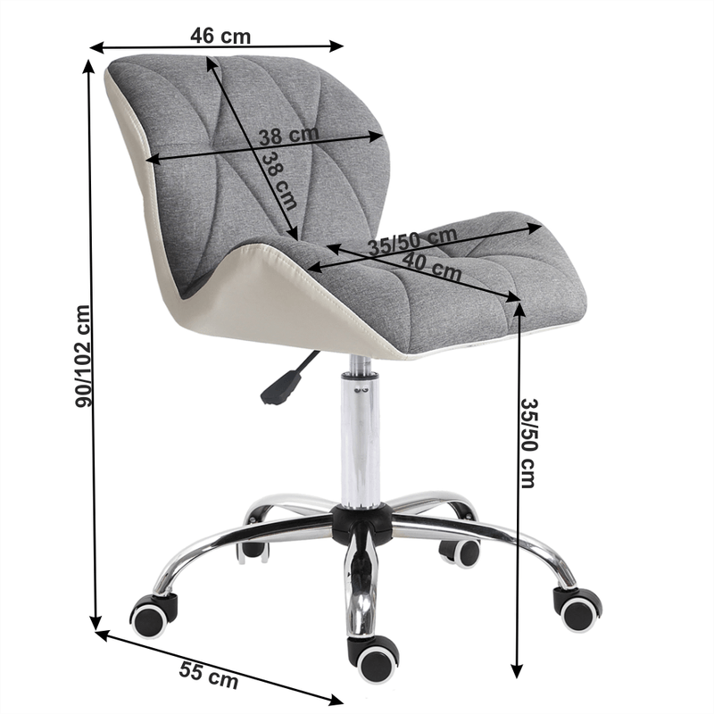 Casa si Gradina - Mobilier - Scaune si fotolii - Fotolii - Fotoliu de birou alb/gri/crom, BADAR - Infinity.ro