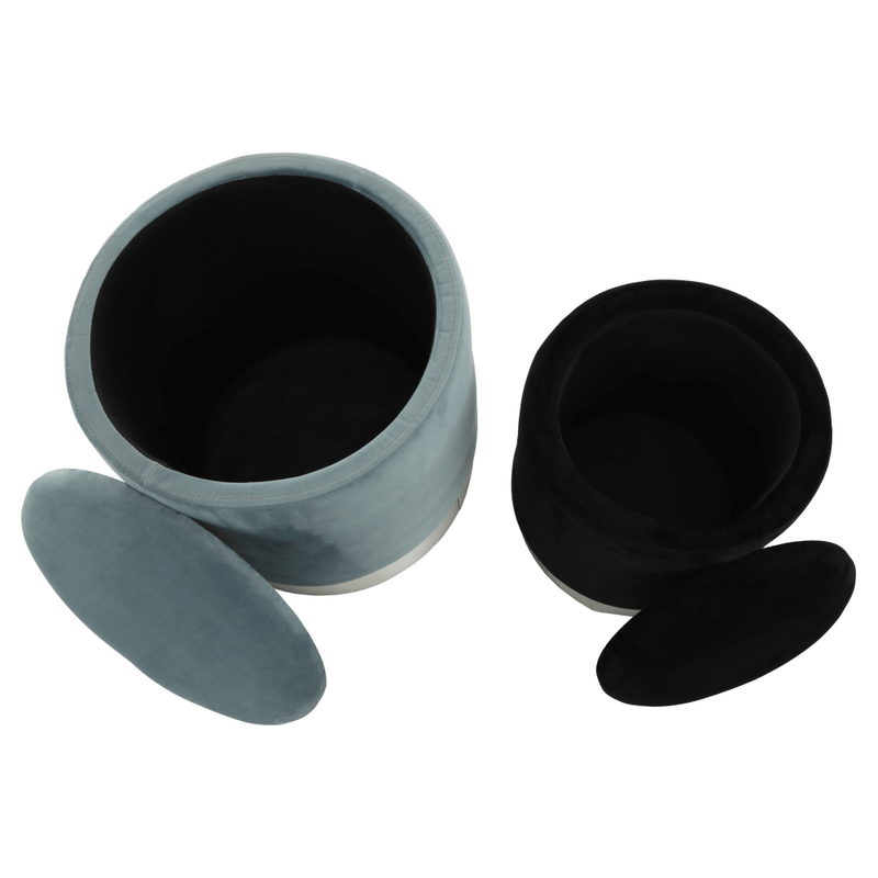 Casa si Gradina - Mobilier - Scaune si fotolii - Tabureti - Set doua taburete, gri/crom argintiu si negru/crom argintiu, AIGUL SET - Infinity.ro