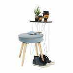 Casa si Gradina - Mobilier - Scaune si fotolii - Tabureti - Taburet, catifea Velvet gri albastrui/pin, MERLE - Infinity.ro