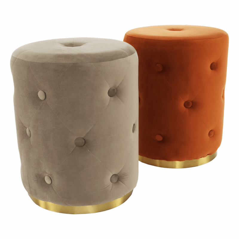 Casa si Gradina - Mobilier - Scaune si fotolii - Tabureti - Taburet, catifea Velvet teracota/vopsea aurie, BEKEN - Infinity.ro