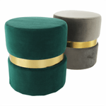 Casa si Gradina - Mobilier - Scaune si fotolii - Tabureti - Taburet, catifea Velvet gri maroniu/vopsea aurie, VIZEL - Infinity.ro